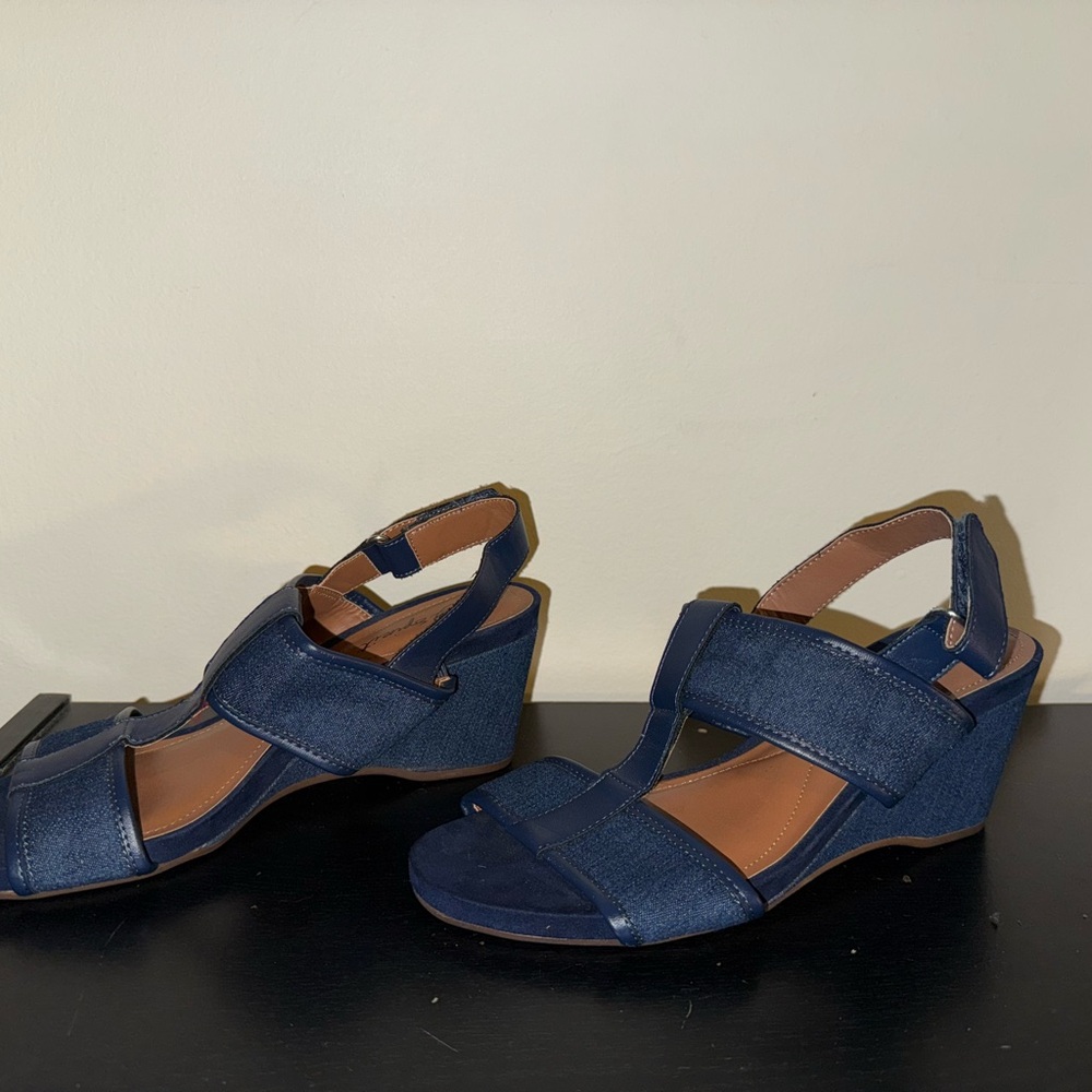 Women's Blue Wedge Sandals